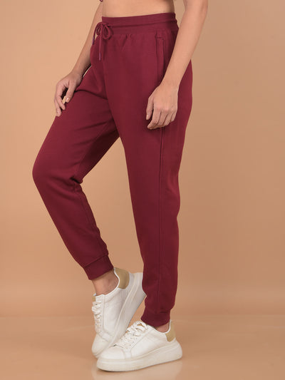 Wine Joggers-Women Trackpants-Crimsoune Club