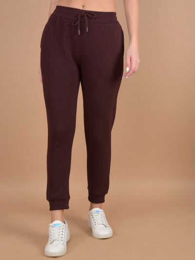 Brown Joggers-Women Trackpants-Crimsoune Club