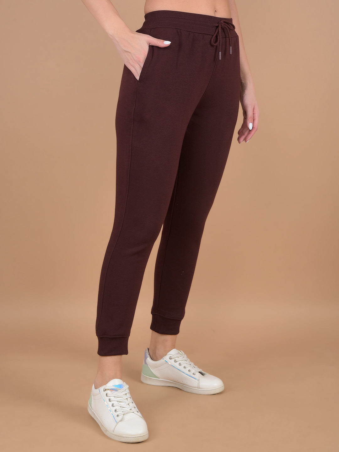 Brown Joggers-Women Trackpants-Crimsoune Club