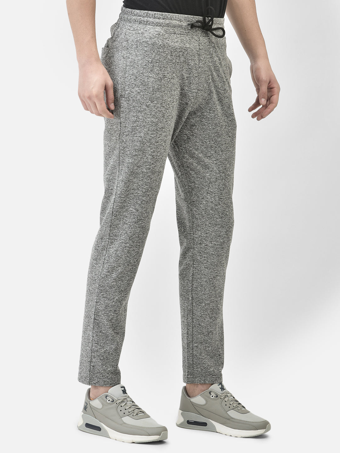 Grey Track Pants-Men Track Pants-Crimsoune Club