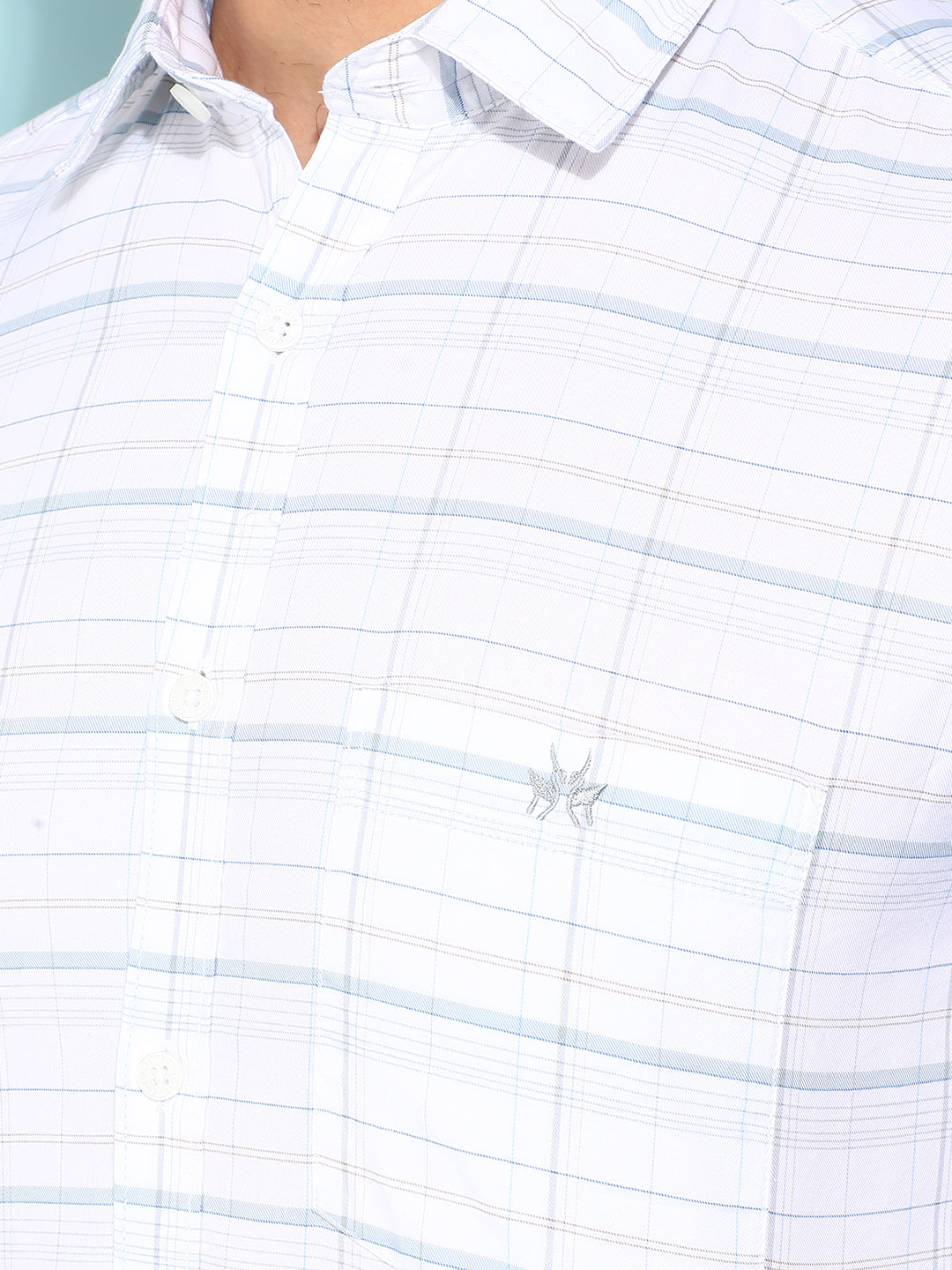 White 100% Cotton Checked Shirt-Men Shirts-Crimsoune Club