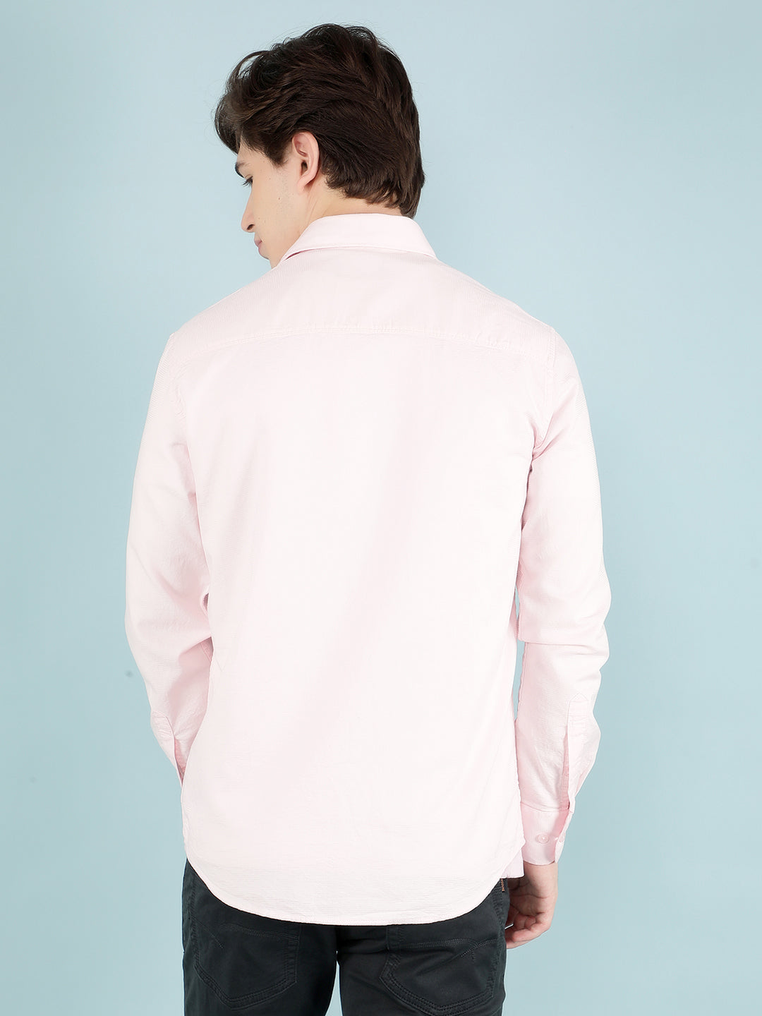 Pink 100% Cotton Shirt-Men Shirts-Crimsoune Club