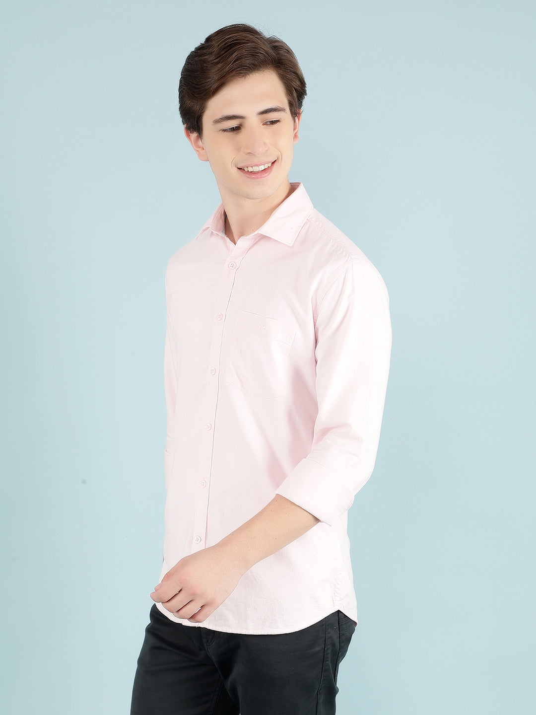 Pink 100% Cotton Shirt-Men Shirts-Crimsoune Club