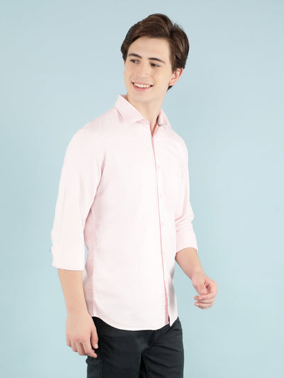 Pink 100% Cotton Shirt-Men Shirts-Crimsoune Club