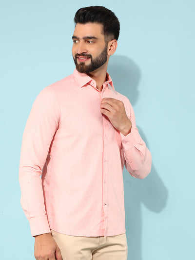 Pink 100% Cotton Checked Shirt-Men Shirts-Crimsoune Club