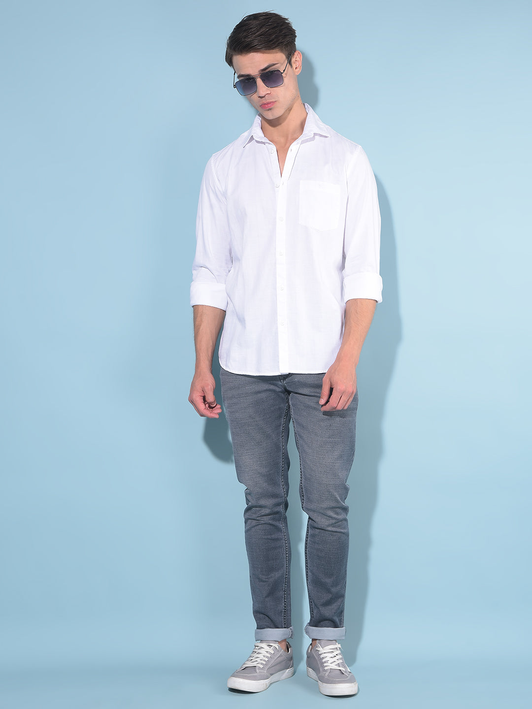 White 100% Cotton Shirt-Men Shirts-Crimsoune Club