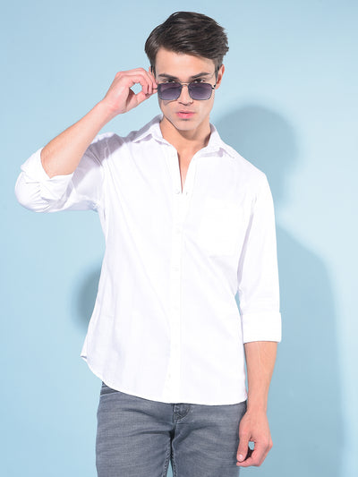 White 100% Cotton Shirt-Men Shirts-Crimsoune Club