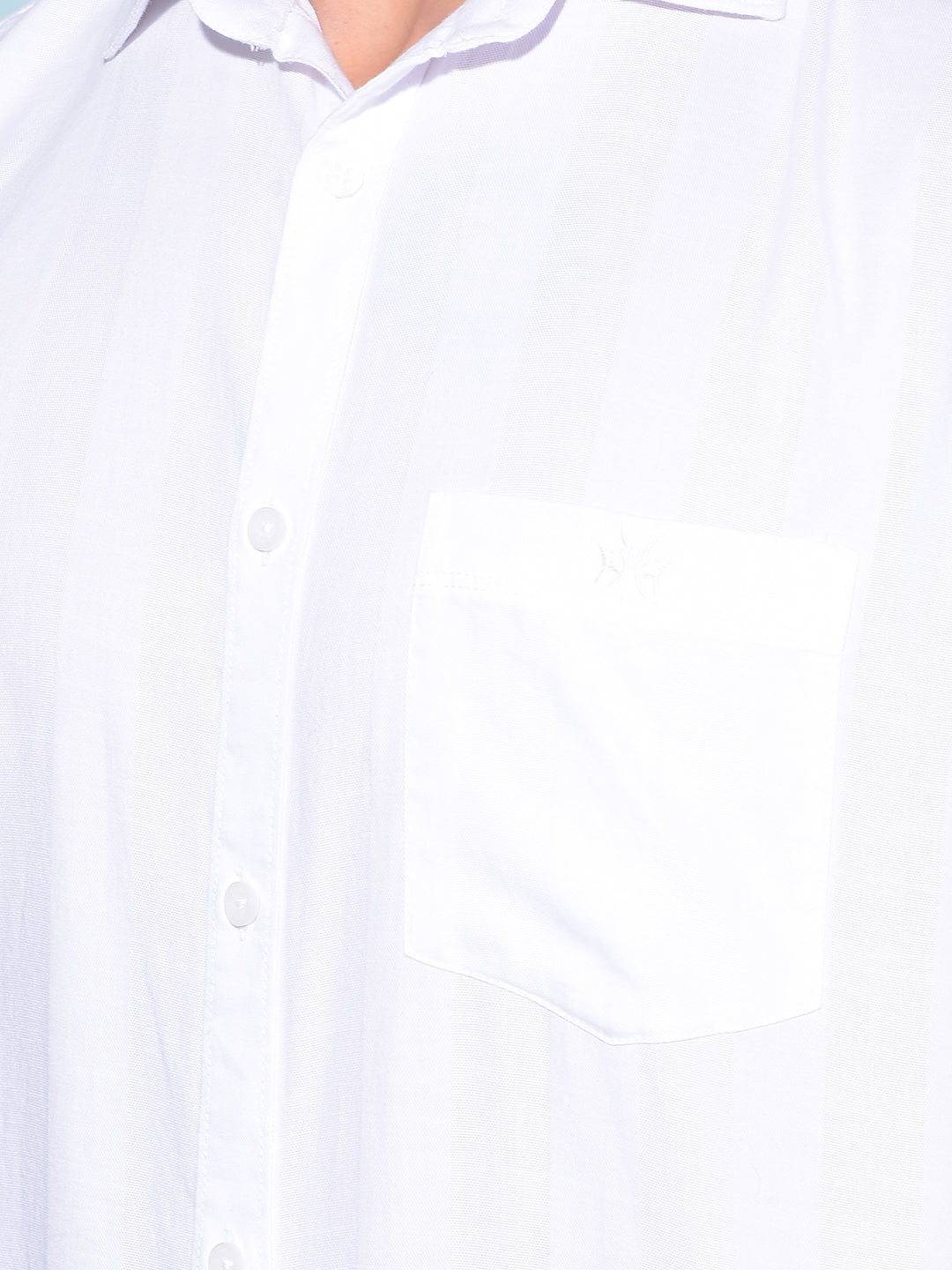 White 100% Cotton Shirt-Men Shirts-Crimsoune Club