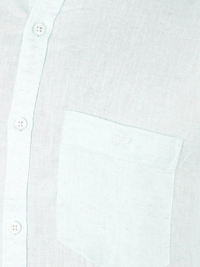 Blue Linen Shirt-Men Shirts-Crimsoune Club