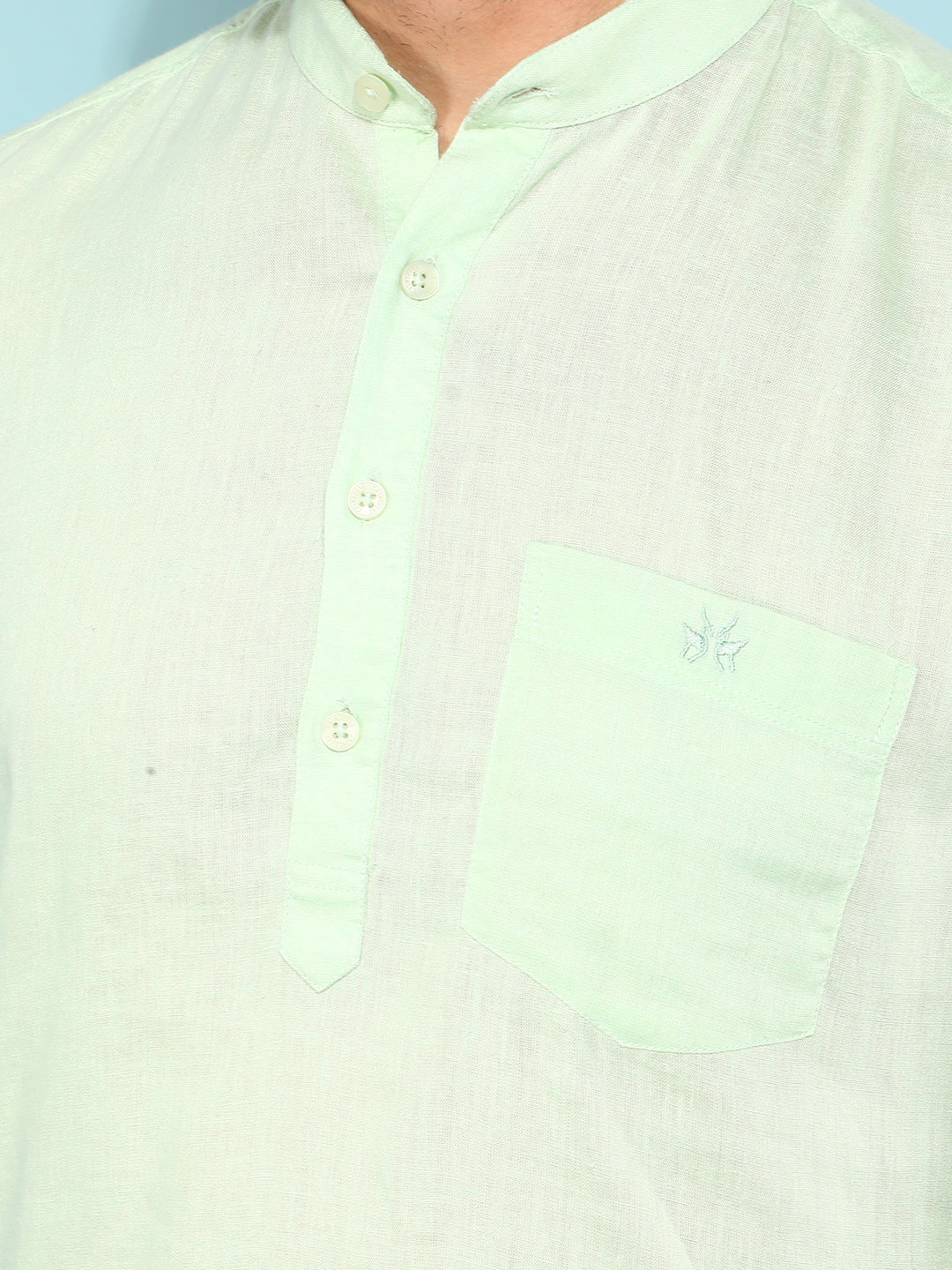 Green Linen Shirt-Men Shirts-Crimsoune Club