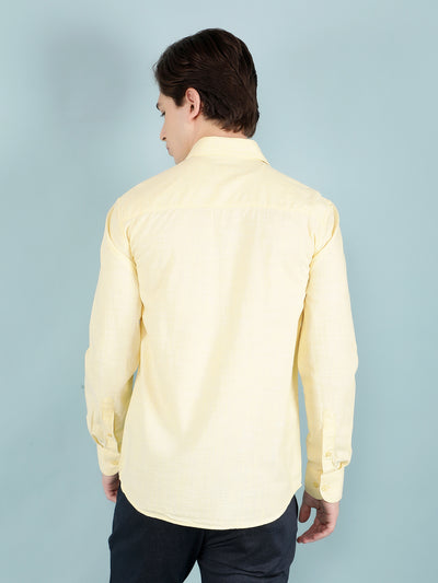 Yellow 100% Cotton Shirt-Men Shirts-Crimsoune Club