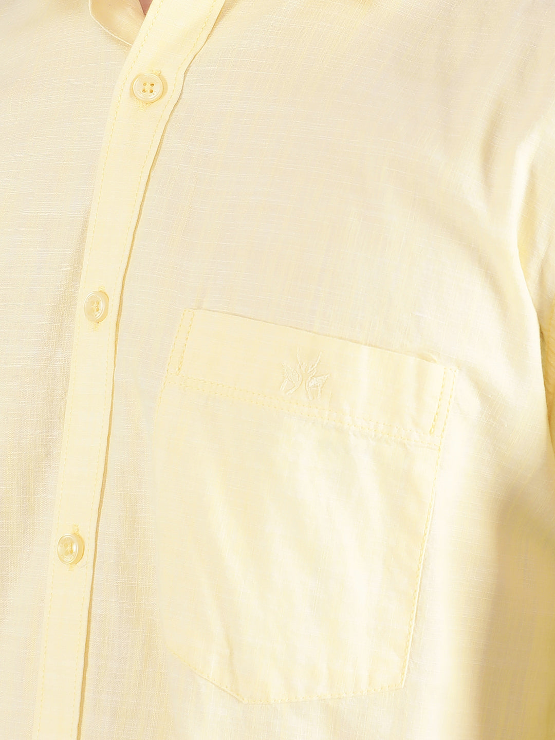 Yellow 100% Cotton Shirt-Men Shirts-Crimsoune Club