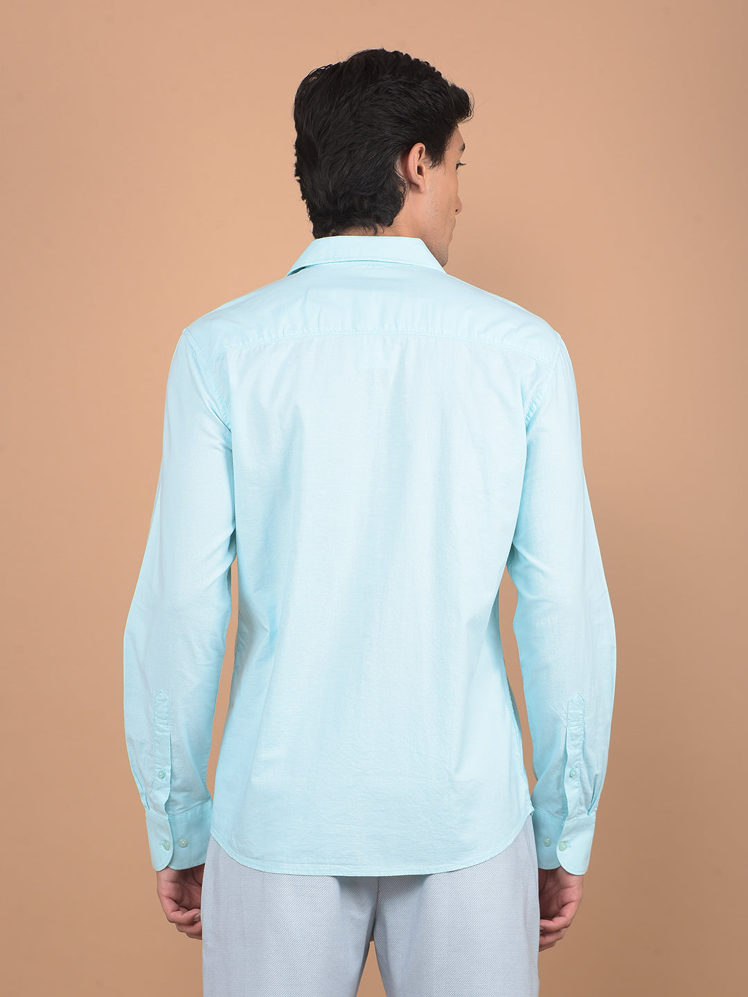 Blue 100% Cotton Shirt-Men Shirts-Crimsoune Club