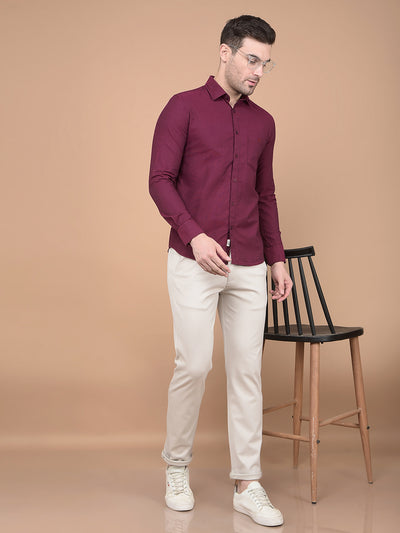 Maroon 100% Cotton Shirt