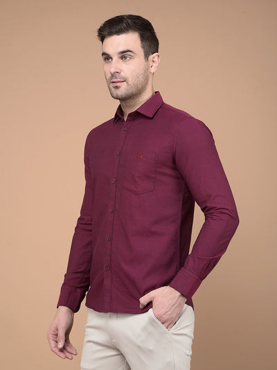 Maroon 100% Cotton Shirt