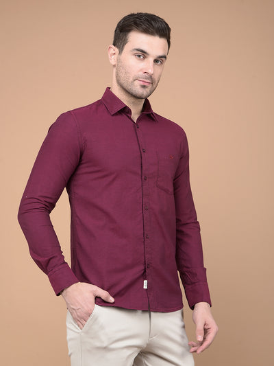 Maroon 100% Cotton Shirt