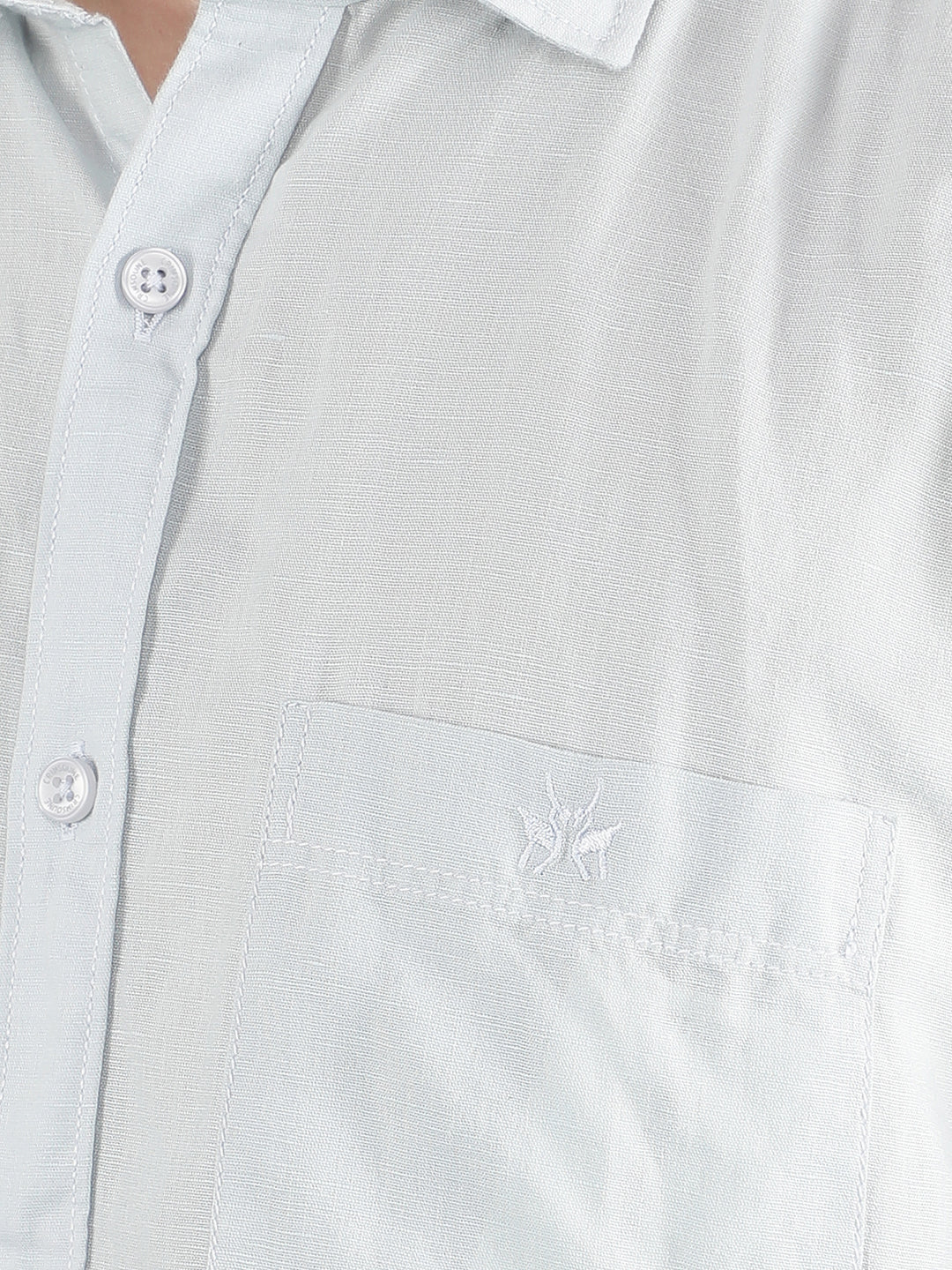 Blue Linen Shirt-Men Shirts-Crimsoune Club