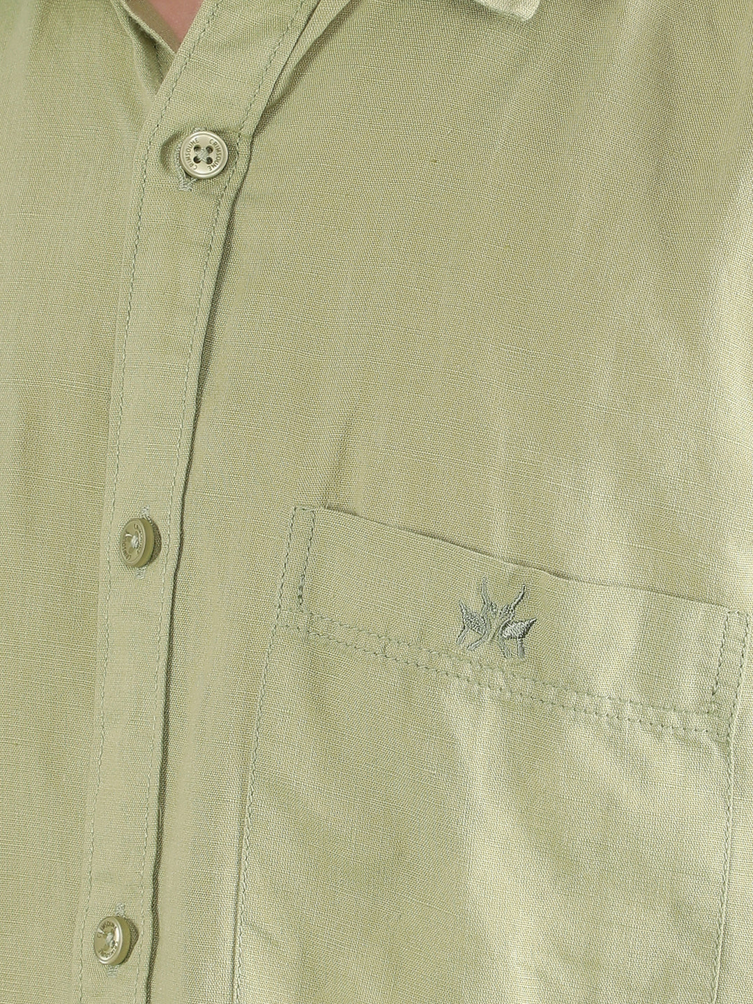 Olive Linen Shirt-Men Shirts-Crimsoune Club