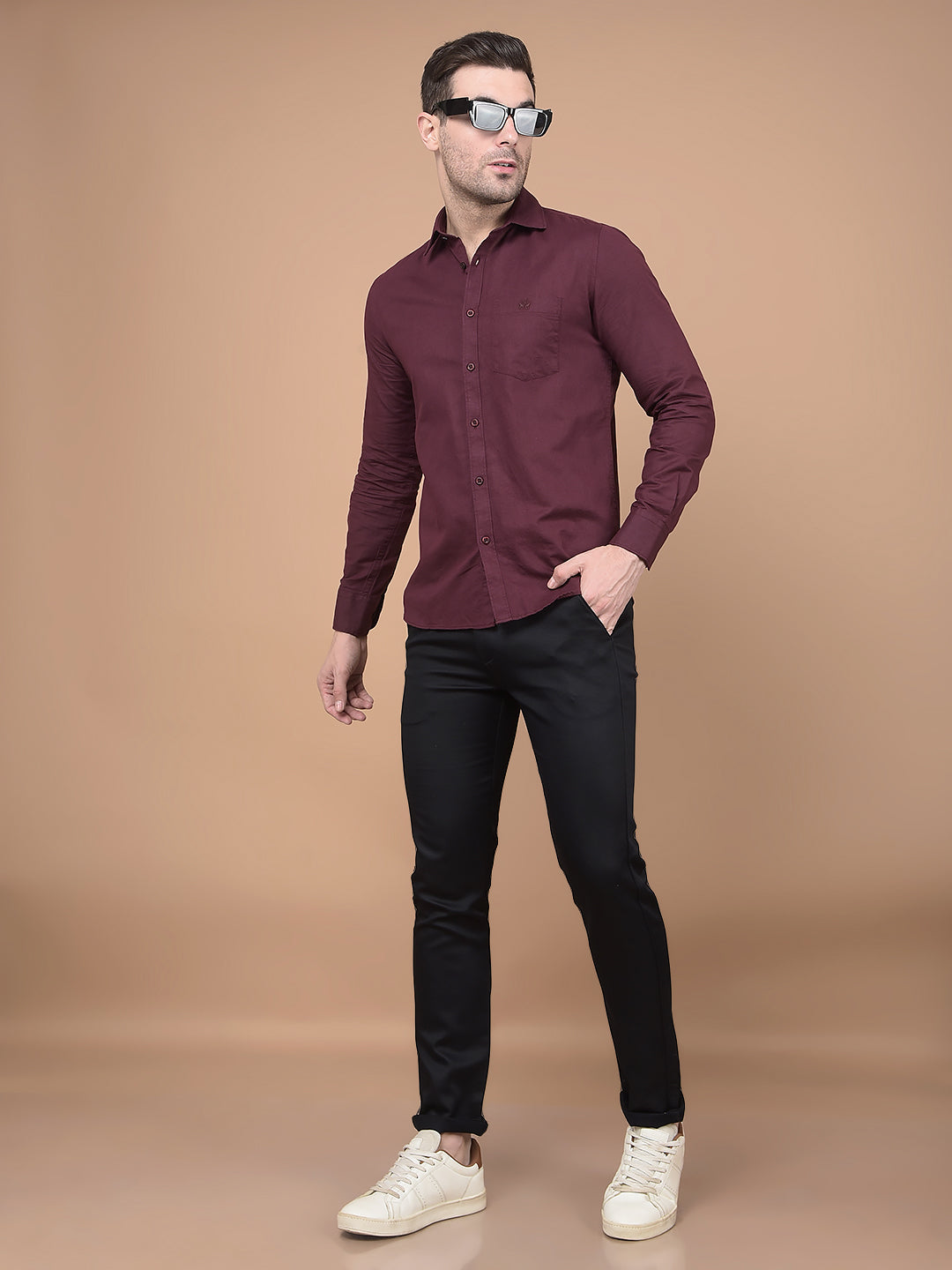 Wine Linen Shirt