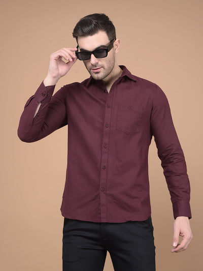 Wine Linen Shirt