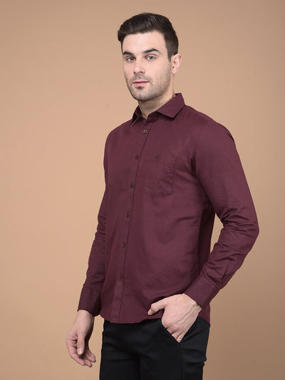 Wine Linen Shirt