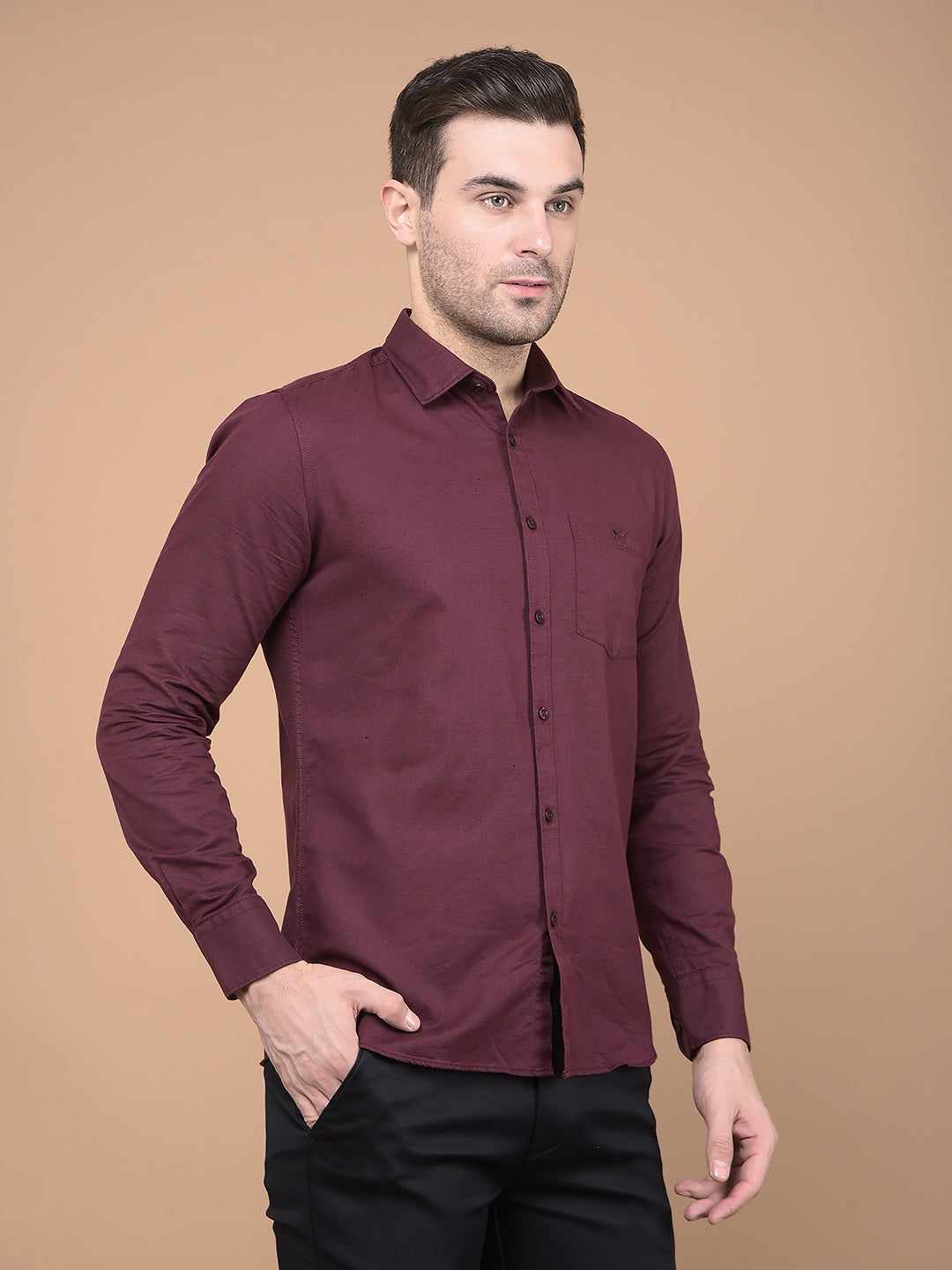 Wine Linen Shirt