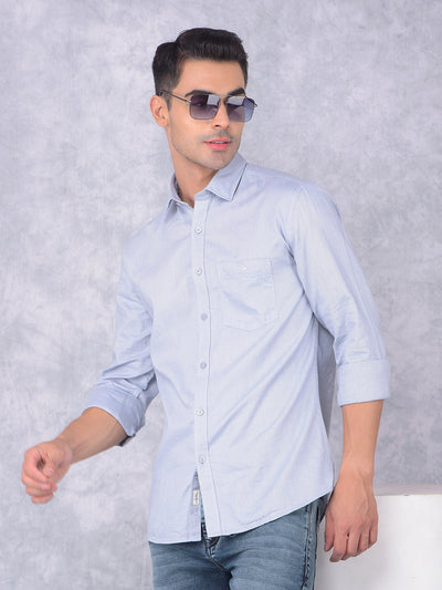 Grey 100% Cotton Shirt-Men Shirts-Crimsoune Club