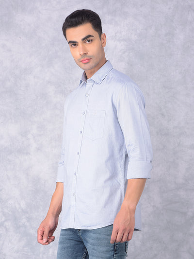 Grey 100% Cotton Shirt-Men Shirts-Crimsoune Club