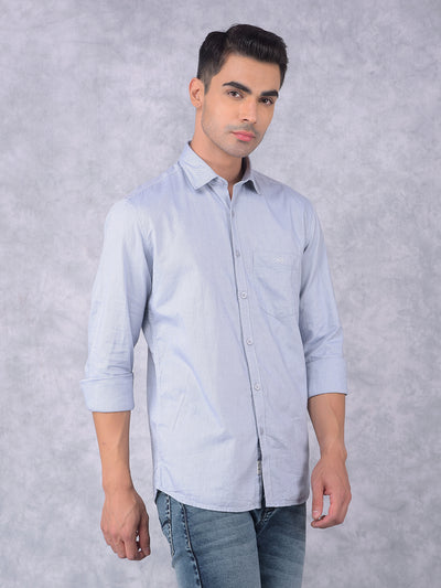 Grey 100% Cotton Shirt-Men Shirts-Crimsoune Club