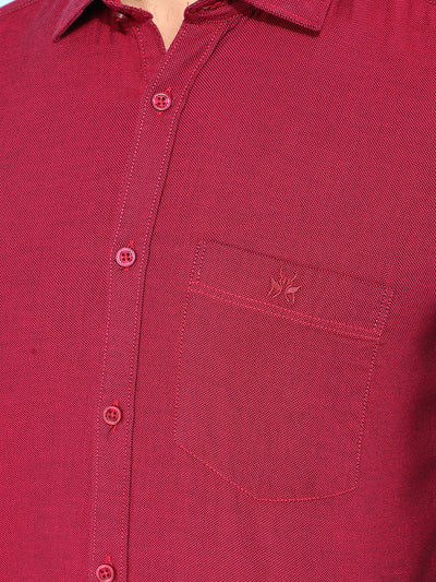 Maroon 100% Cotton Shirt-Men Shirts-Crimsoune Club