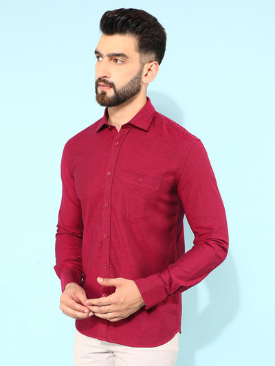 Maroon 100% Cotton Shirt-Men Shirts-Crimsoune Club