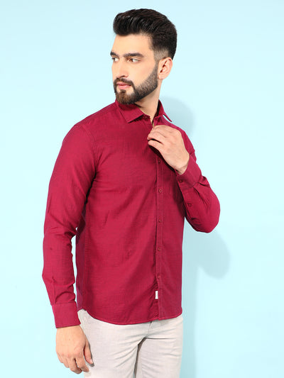 Maroon 100% Cotton Shirt-Men Shirts-Crimsoune Club