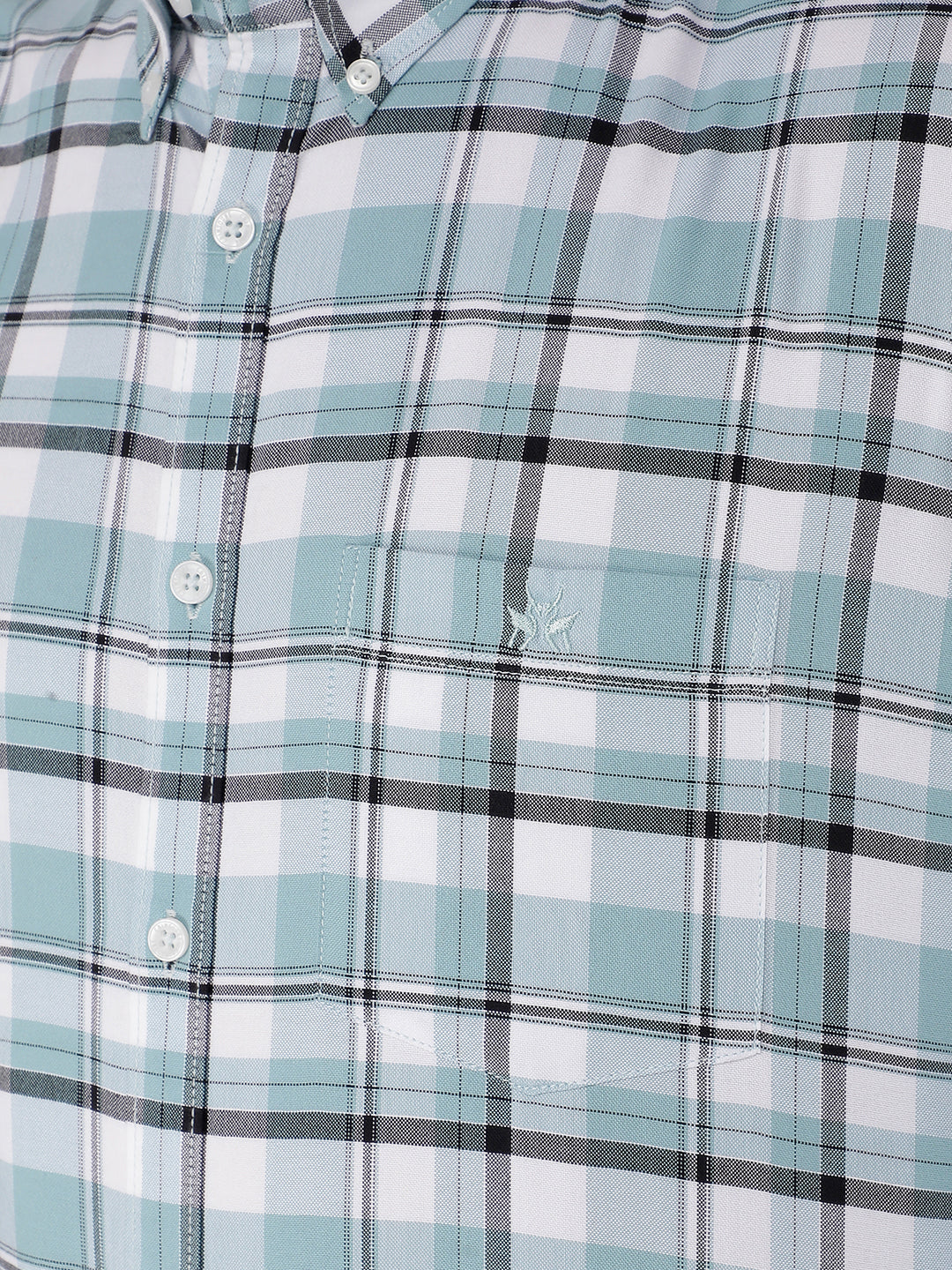 Blue 100% Cotton Checked Shirt-Men Shirts-Crimsoune Club