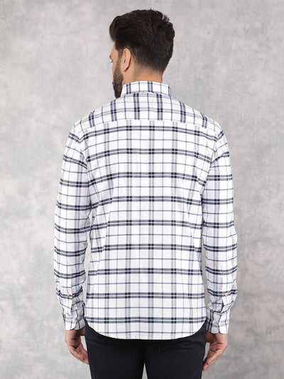 White Checked 100% Cotton Shirt-Men Shirts-Crimsoune Club