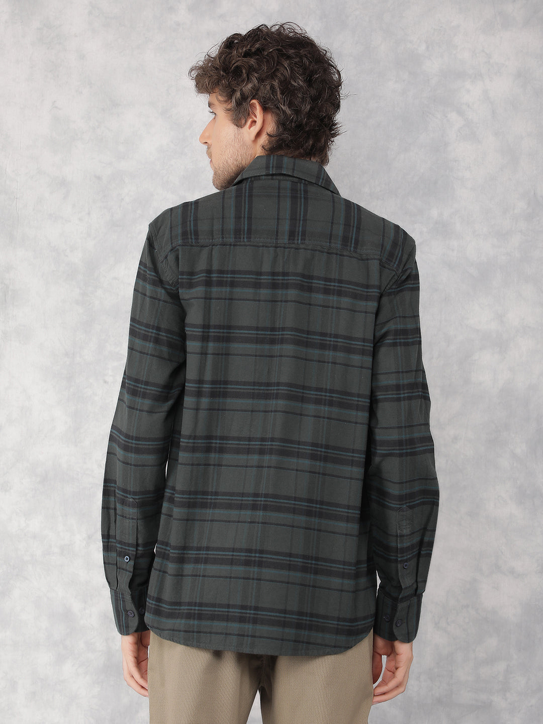 Green Checkered 100% Cotton Shirt-Men Shirts-Crimsoune Club