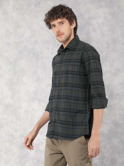 Green Checkered 100% Cotton Shirt-Men Shirts-Crimsoune Club