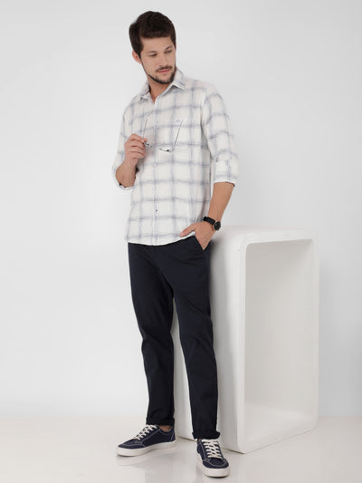 White Checked Check Shirt-Men Shirts-Crimsoune Club