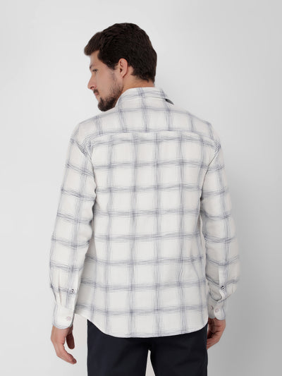 White Checked Check Shirt-Men Shirts-Crimsoune Club