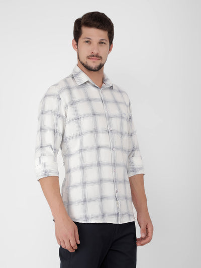 White Checked Check Shirt-Men Shirts-Crimsoune Club