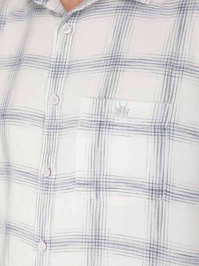 White Checked Check Shirt-Men Shirts-Crimsoune Club