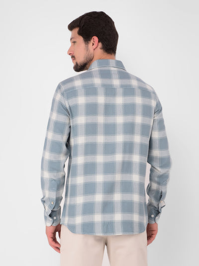 Green 100% Cotton Checked Shirt-Men Shirts-Crimsoune Club