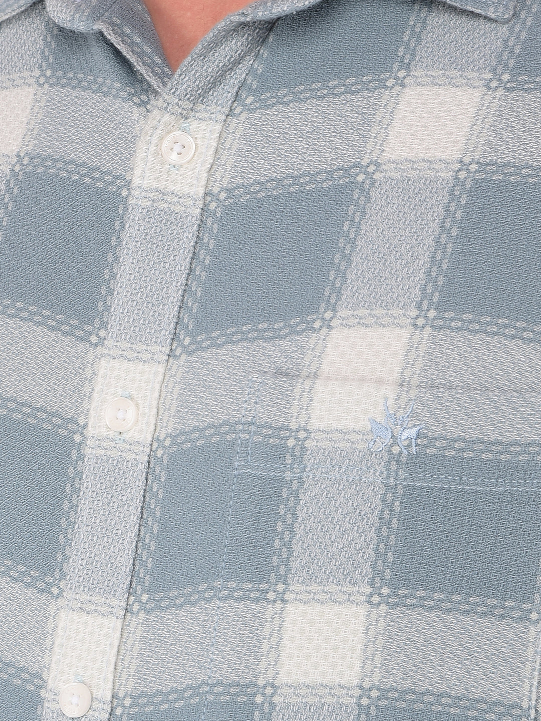 Green 100% Cotton Checked Shirt-Men Shirts-Crimsoune Club