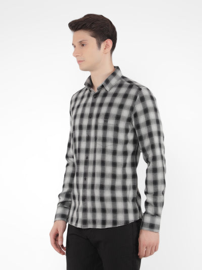 Black 100% Cotton Checked Shirt-Men Shirts-Crimsoune Club