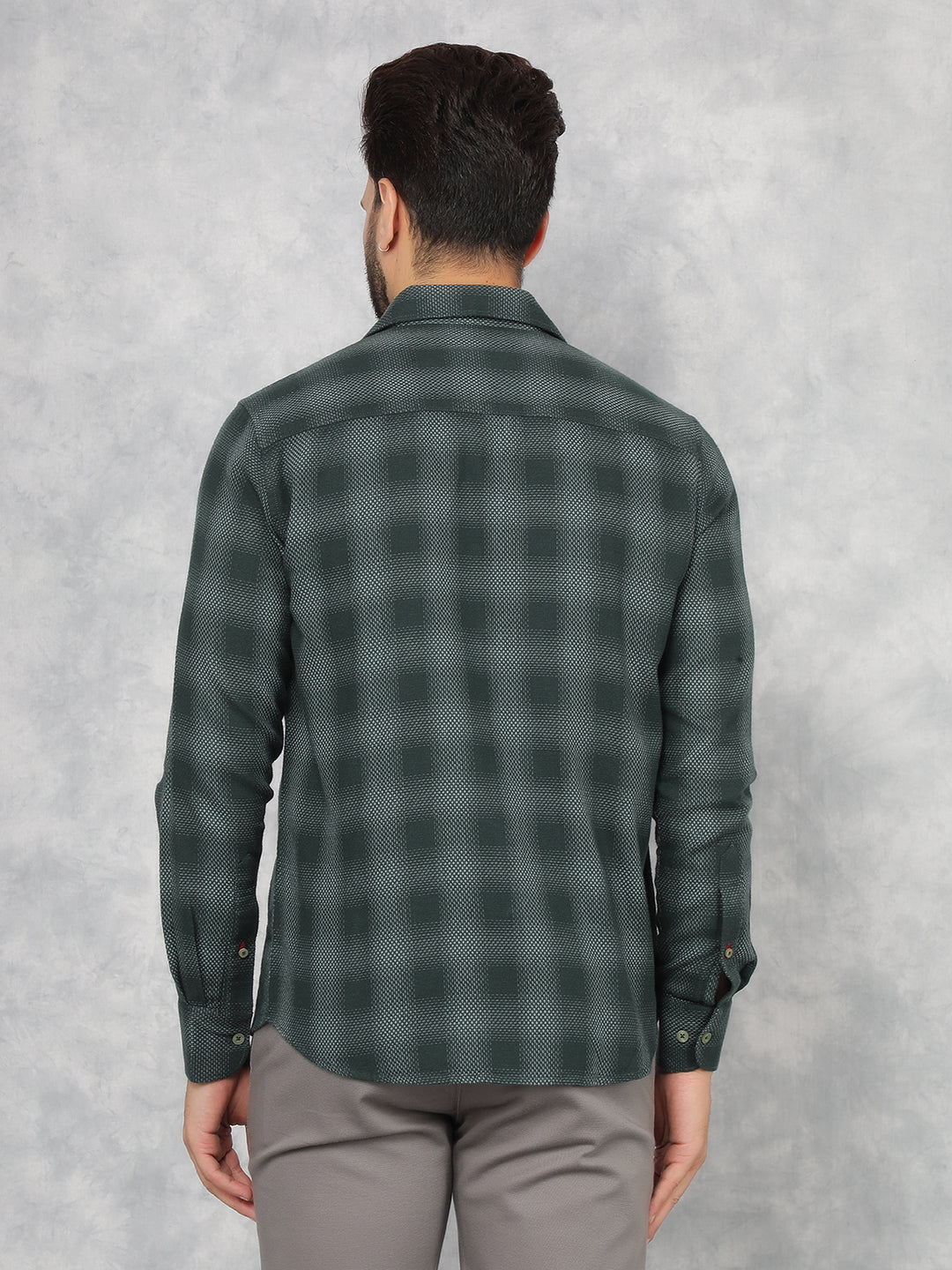 Green Checkered Shirt-Men Shirts-Crimsoune Club