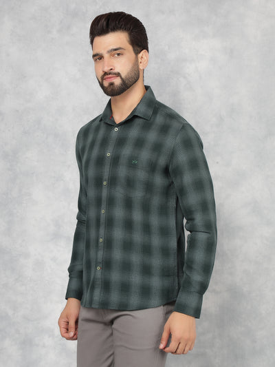 Green Checkered Shirt-Men Shirts-Crimsoune Club