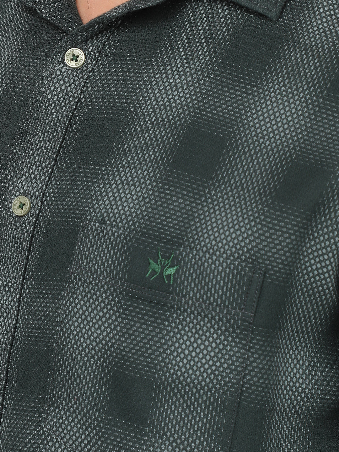 Green Checkered Shirt-Men Shirts-Crimsoune Club