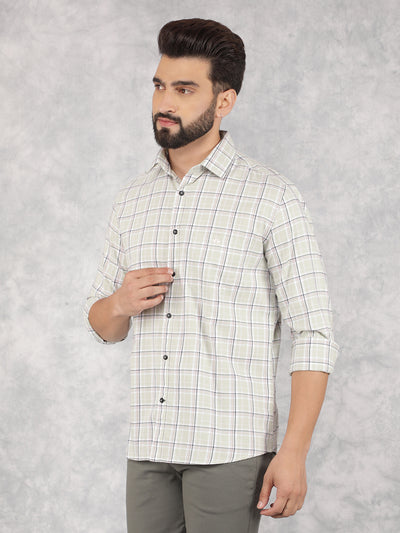 Green Checked 100% Cotton Shirt-Men Shirts-Crimsoune Club