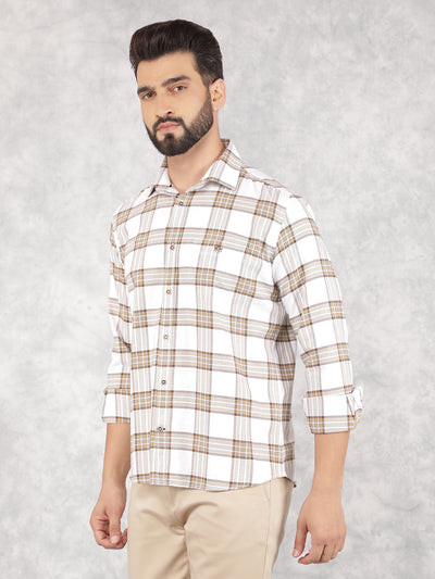 White Checked 100% Cotton Shirt-Men Shirts-Crimsoune Club