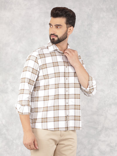 White Checked 100% Cotton Shirt-Men Shirts-Crimsoune Club