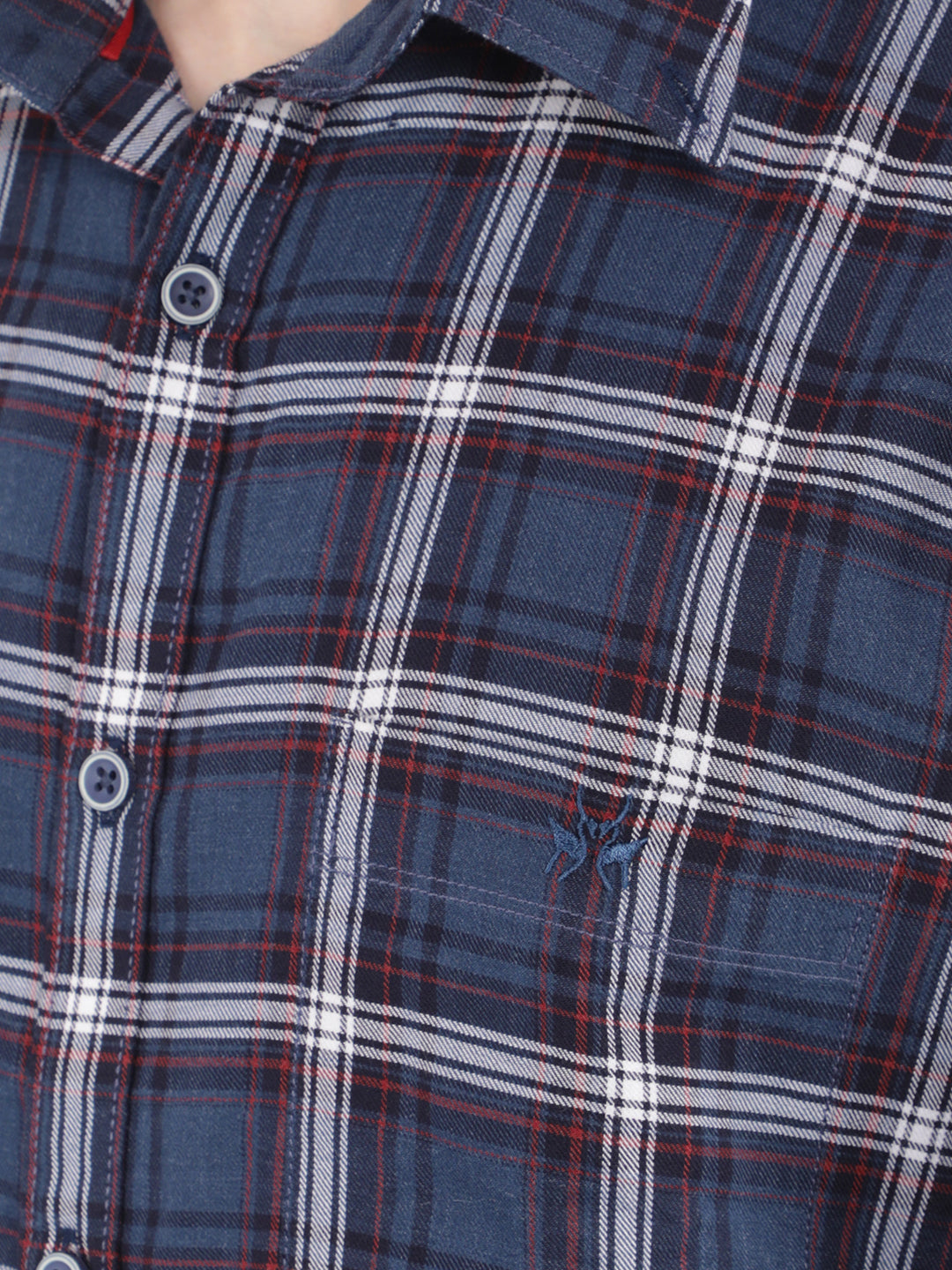 Navy Blue Checked Check Shirt-Men Shirts-Crimsoune Club